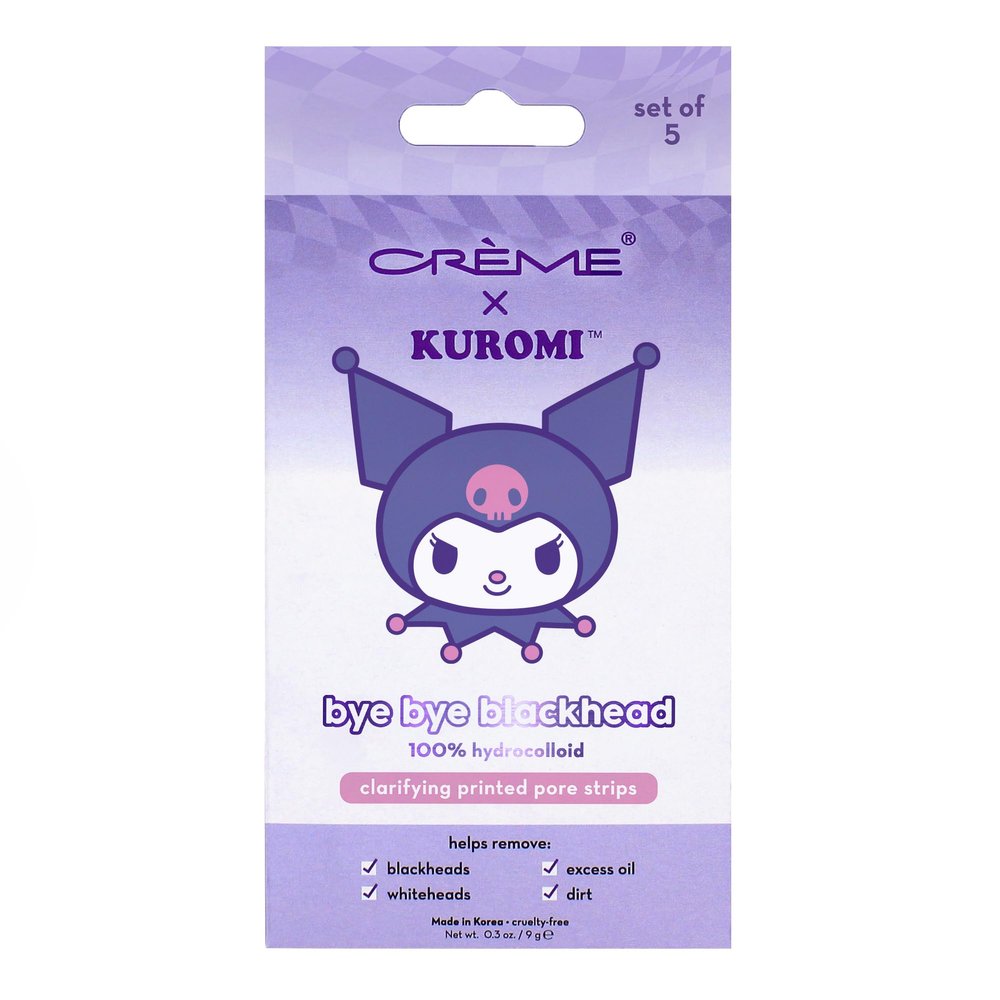 The Crme Shop Kuromi Bye Bye Blackhead Printed Pore Strips | Nose Pore & Blackhead Strips | Pore Cleaner Blackhead Remover for Face | Blackhead Remover for Nose (Pack of 5)