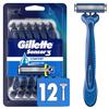 Gillette Sensor3 Comfort Men's Disposable Razors, 12 Razors view 1