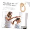 FRCOLOR Hair Wigs for Women Handmade Pigtail Cosplay Wig High-temperature Natural-looking Ponytail Hairpiece for Parties and Events view 2