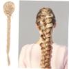 FRCOLOR Hair Wigs for Women Handmade Pigtail Cosplay Wig High-temperature Natural-looking Ponytail Hairpiece for Parties and Events view 3