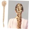 FRCOLOR Hair Wigs for Women Handmade Pigtail Cosplay Wig High-temperature Natural-looking Ponytail Hairpiece for Parties and Events view 4