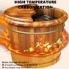 MegLob Wooden Foot Bath Deep Soaking Tub with Insulation Lid, Solid Wood Feet Spa Basin Lit, Luxury & Smooth Carbonized Wooden Feet Bath Barrel, Relieve Foot Pressure for at Home Spa Pedicures,S view 3