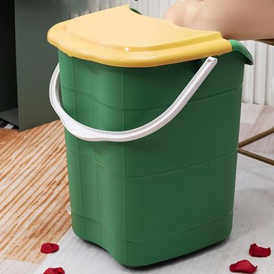 MegLob Large Plastic Deep Foot Bath Basin, Home Foot Spa Bath Barrel with Handle, Modern Foot Soaking Bath Basin with Movable Rollers, Mobile Feet Bucket for Soaking Foot, Long-Term Insulation,G