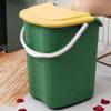 MegLob Large Plastic Deep Foot Bath Basin, Home Foot Spa Bath Barrel with Handle, Modern Foot Soaking Bath Basin with Movable Rollers, Mobile Feet Bucket for Soaking Foot, Long-Term Insulation,G view 1