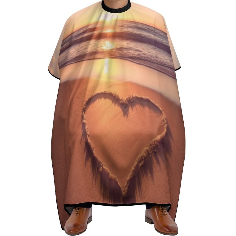 Beach Sunset Professional Barber Cape,Polyester Hair Cutting Salon Cape,Water And Stain Resistant Apron,Cutting Hair Beard Hairdressing Cape Anti-Static Haircut,56.766.9 Inch (1 Pack)