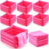 FillTouch 12 Pcs Foot Spa Kit for Girls Kids 12.5''x12.5''x8.3'' Foot Care Bath and 12''x28'' Hand Towels Washbasin Salon Towels Portable for Sleepover Spa Swim Birthday Party Supplies(Rose Red) view 1