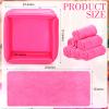 FillTouch 12 Pcs Foot Spa Kit for Girls Kids 12.5''x12.5''x8.3'' Foot Care Bath and 12''x28'' Hand Towels Washbasin Salon Towels Portable for Sleepover Spa Swim Birthday Party Supplies(Rose Red) view 2