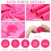 FillTouch 12 Pcs Foot Spa Kit for Girls Kids 12.5''x12.5''x8.3'' Foot Care Bath and 12''x28'' Hand Towels Washbasin Salon Towels Portable for Sleepover Spa Swim Birthday Party Supplies(Rose Red) view 3