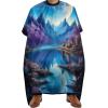 KUYT Blue Moon Professional Barber Cape,Polyester Hair Cutting Salon Cape,Water And Stain Resistant Apron,Cutting Hair Beard Hairdressing Cape Anti-Static Haircut,56.766.9 Inch (1 Pack) view 1