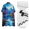 KUYT Blue Moon Professional Barber Cape,Polyester Hair Cutting Salon Cape,Water And Stain Resistant Apron,Cutting Hair Beard Hairdressing Cape Anti-Static Haircut,56.766.9 Inch (1 Pack) view 4