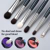 EVRCHGIEA Natural Goat Hair Eye Makeup Brush Set, 6 Pcs Professional Blending Eyeshadow Makeup Brushes for Concealer Eyebrows Eyeliner, Soft Hairs & Wood Handle (blue 6pcs) view 3