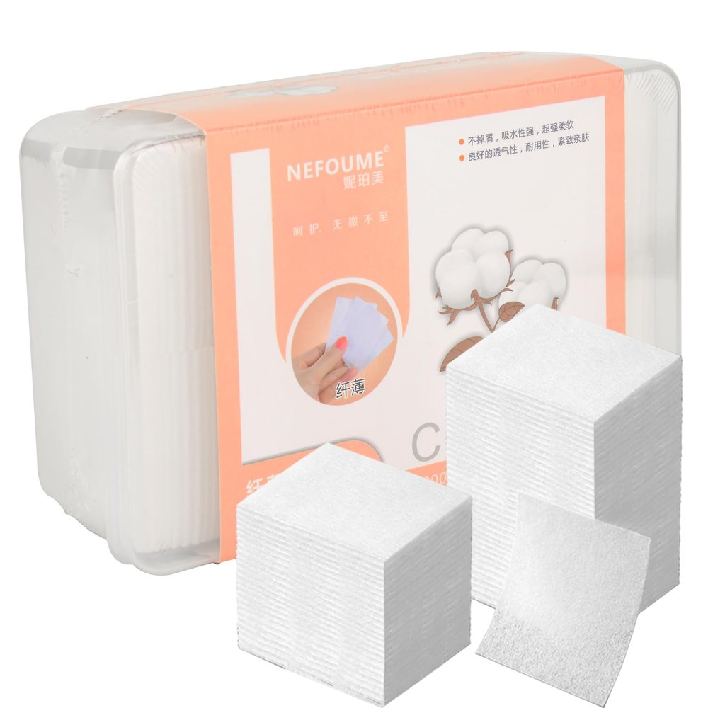 1080pcs Makeup Remover Cotton Pads for Facial Lip Eye Makeup Nail Polish Removal, Square Cotton Puff, Soft, Strong, Durable, Lint-Free, Cotton