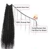 YiXing Crochet Boho Box Braids With Human Hair Curls Pre-looped Synthetic Braids Human Hair Curly Braiding Hair Extensions Natural Color for Woman (14inch, 40 Strands) view 3