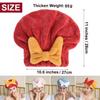 YUMINGUHC 2Pcs Ultra Absorbent Hair Quick Drying Towel for Women Girls New Microfiber Hair Towel Wrap Dry Turban Soft Bow Tie Plopping Head Towels Shower Cap for Kids (Pink+Blue) view 3