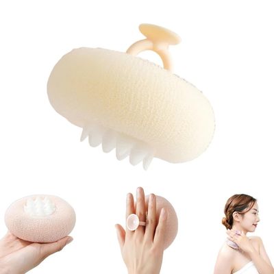 2-in-1 Sunflower Bath Ball Super Soft Sunflower Suction Cup Bath Ball Exfoliating Bath Sponge Cleaning Brush with Suction Cup Shower Sponges Bath Sponges Back Scrubber Shower Puffs for Women Men