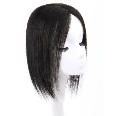 12x13 Human Hair Fluffy Straight Hair Toppers One Piece Four Clips Natural Machine Made for Thinning Hair Hair Loss for Woman (Naturaal color,25cm/10inch)