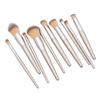 Handle Conical Grey Mouthpiece 10Pcs Brush Handle Set Makeup Beige Wooden Brush Eye Shadow Brush for view 4