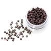 ColorYoung 300 PCS Extension Beads with Silicone Nano Rings Micro Links Beads for Nano Hair Extensions Human Hair 3.0x1.8x2.2 mm Brown view 2