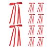10 Pcs Hair Bow Clips for Girls, Bow Hair Clips for Women, Hair Ribbon Hair Bows with Long Tail, Polyester Exquisite Solid Color Hair Bows, Bowknot Tassel Claw Hair Clip for Women (Red) view 1
