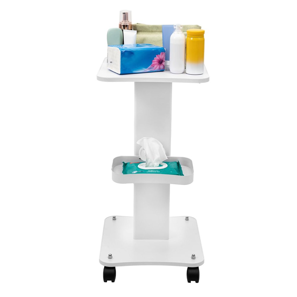 Beauty Cart, Salon Roller Trolley Cart Stand Beauty Instrument Tray Rolling Cart with Wheel, Hairdresser Stylist Esthetician Instrument Storage Multifunctional Tray