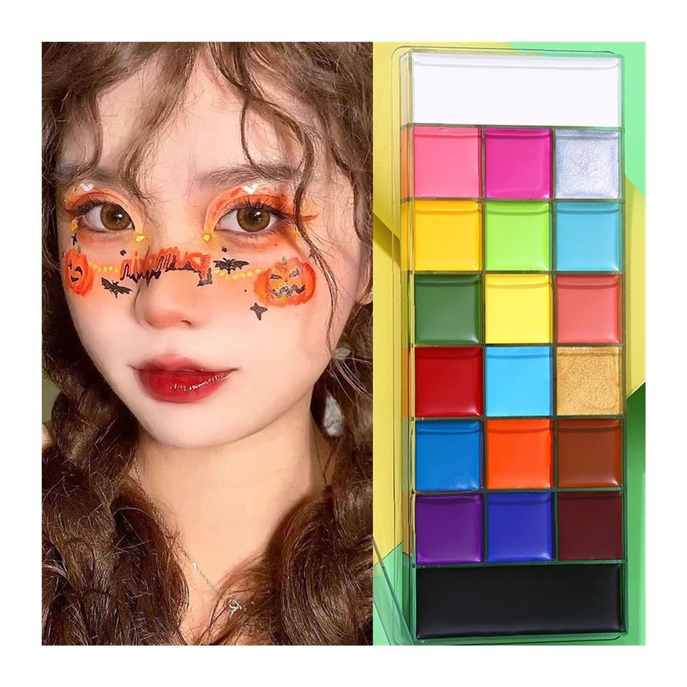 WAOCEO Face Painting Kit Festival Face and Body Painting Cream, Makeup Paints, Face Paint Stage Makeup Professional Body & Face Paint Kit