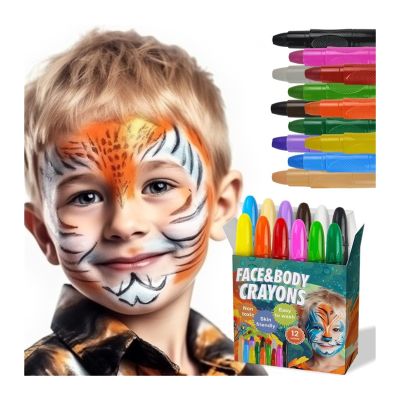 WAOCEO Face Painting Kit 12-color Face Paint Pen, Washable Face and Body Painting, Festive Costume Face Paint Stick Professional Body & Face Paint Kit
