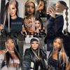 oulaer Straight Highlight 1B613 Color Lace Front Wig 13X6 Brazilian Virgin Remy Hair Wig 150% Density Pre Plucked With Baby Hair For Women HD Lace Wig 22Inch view 4