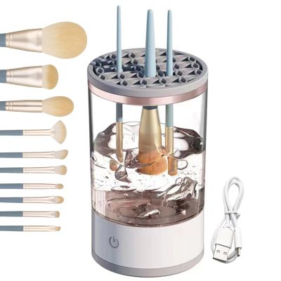 Electric Makeup Brush Cleaner, Automatic Spinning Cleaning Machine Fit for All Size Makeup Brush 10Pcs Brushs(1 Set)