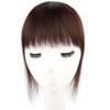 12x12 Natural Human Hair Air Bang One Piece Three Clips Clip in on for Thinning Hair Toppers White Hair for Woman Hair Loss (Brown,30cm/12inch) view 1
