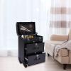 Lemoeyes Professional Rolling Makeup Train Case, Large Cosmetic Trolley with Wheels Locks Keys, Cosmetic Train Case with Dividers, Travel Cart Trunk for Makeup Nail Art Hair Styling view 2