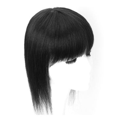 12x13 Machine Made Human Hair for Thinning Hair One Piece Three Clips Clip in Hair Toppers for Woman for Hair Loss (Natural balck,30cm/12inch)