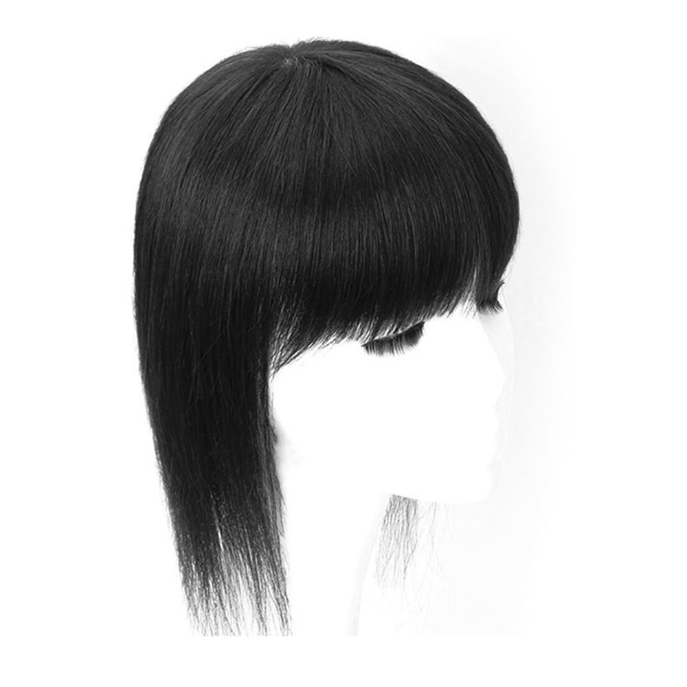 12x13 Machine Made Human Hair for Thinning Hair One Piece Three Clips Clip in Hair Toppers for Woman for Hair Loss (Natural balck,30cm/12inch)