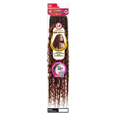 Bobbi Boss Infusion Human Hair Curl Crochet Braid DEEP CURL BOHO BOX BRAID 24" (1-Pack, T1B/350)