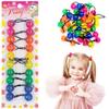 10 Pcs 20mm Ball Hair Ties Ponytail Holders Twinbead Bubble Balls Hair Accessories for Girls Kids Toddler (Clear Magenta/Orange/Yellow/Sea Green/Navy) view 1