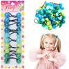 10 Pcs 20mm Ball Hair Ties Ponytail Holders Twinbead Bubble Balls Hair Accessories for Girls Kids Toddler (Blue Assorted/Green Assorted) view 1
