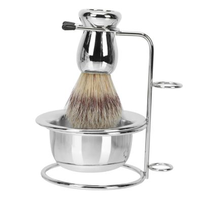 Gogogmee Men's Shaving Brush Set with Shaving Bowl and Storage Rack Complete Grooming Kit for All Beard Types Easy Daily Use and Travel