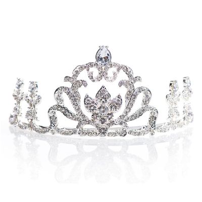 Andersons Rowan Rhinestone Tiara, 2 1/2 Inch Silver Metal Crown with Clear Faux Diamonds and Intricate Floral Design for Prom, Homecoming Queen, Wedding Bridal Party, Sweet 16, Quinceaera, Birthday, Pageant, Anniversary, Theater Costume Accessory