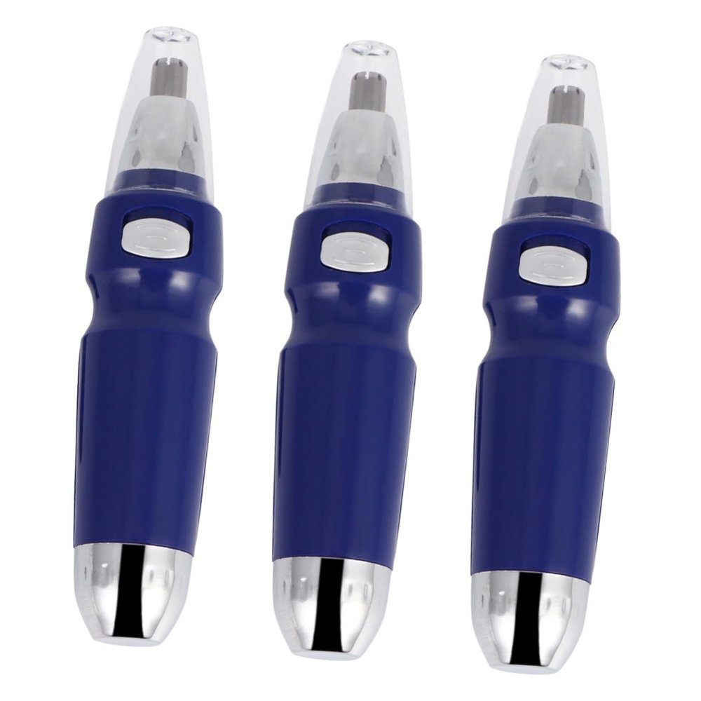 Housoutil 3pcs Nose Hair Trimmer Painless Hair Removal Ear Hair Trimmer Nasal Hair Cutter Face Hair Remover Eyebrow Shaper Overgrown Hair Trimmer Eyebrow Shaving Device Hair Clipper Blue