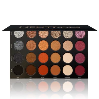 Ccolor Cosmeticss - Neutrals, 24-Color eyeshadow Palette Matte/Shimmer/Metallic.Glitter Finish, Highly Pigmented Eye shadow Makeup, Long- Wearing Eye Palette, Eye Makeup Kit with Easy-to-Blend Shades
