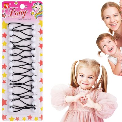 14 Pcs 12mm Ball Hair Ties Ponytail Holders Twinbead Bubble Balls Hair Accessories for Girls Kids Toddler (White)