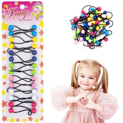 14 Pcs 12mm Ball Hair Ties Ponytail Holders Twinbead Bubble Balls Hair Accessories for Girls Kids Toddler (Azure/Yellow/Purple/Lime/Pink/White/Magenta)