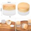 12 Pcs Glass Cosmetic Containers 5 Grams Round Frosted Cosmetic Jars with Leak proof lids Empty glass sample Jars Scrub Balm Lotions Sample Containers for Makeup Lotion Lip Balm Eye Cream view 2