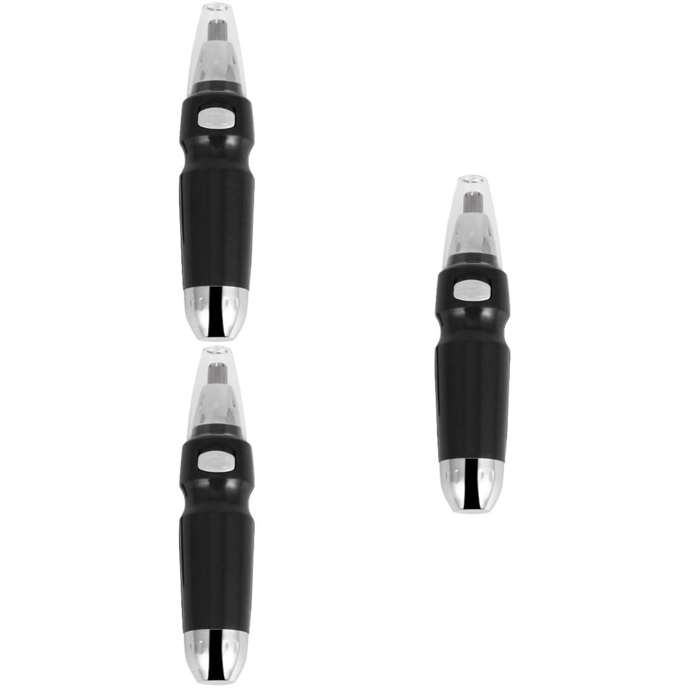 DOITOOL 3pcs Electric Nose Hair Trimmer and Ear Hair Clipper Painless Rotary Shaving Device for Safe Facial Grooming Compact Design for Men and Women No Battery Required Black