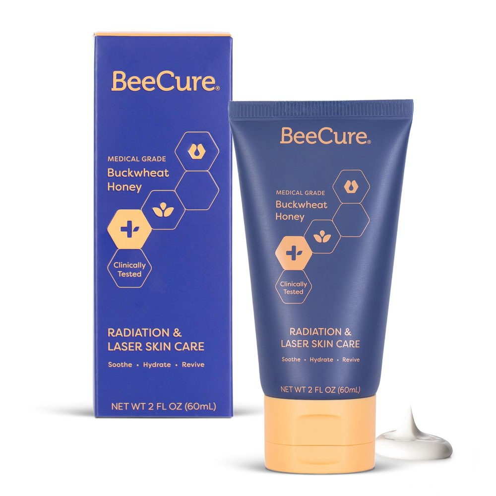 BeeCure Radiation Relief & Laser Burn Cream, 2 Fl Oz, Post-Procedure Care with Buckwheat Honey, Helps Calm Skin after Aesthetic Procedures & Sunburn, Clinically Tested Safe for Sensitive Skin