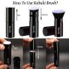 Makeup Brush Kabuki Face Brushes Retractable Travel Blush Brush Portable Flawless for Foundation, Powder Blush, Bronzer, Buffing, Liquid, Cream, Cruelty Free with Cover(Flat-Head) view 3