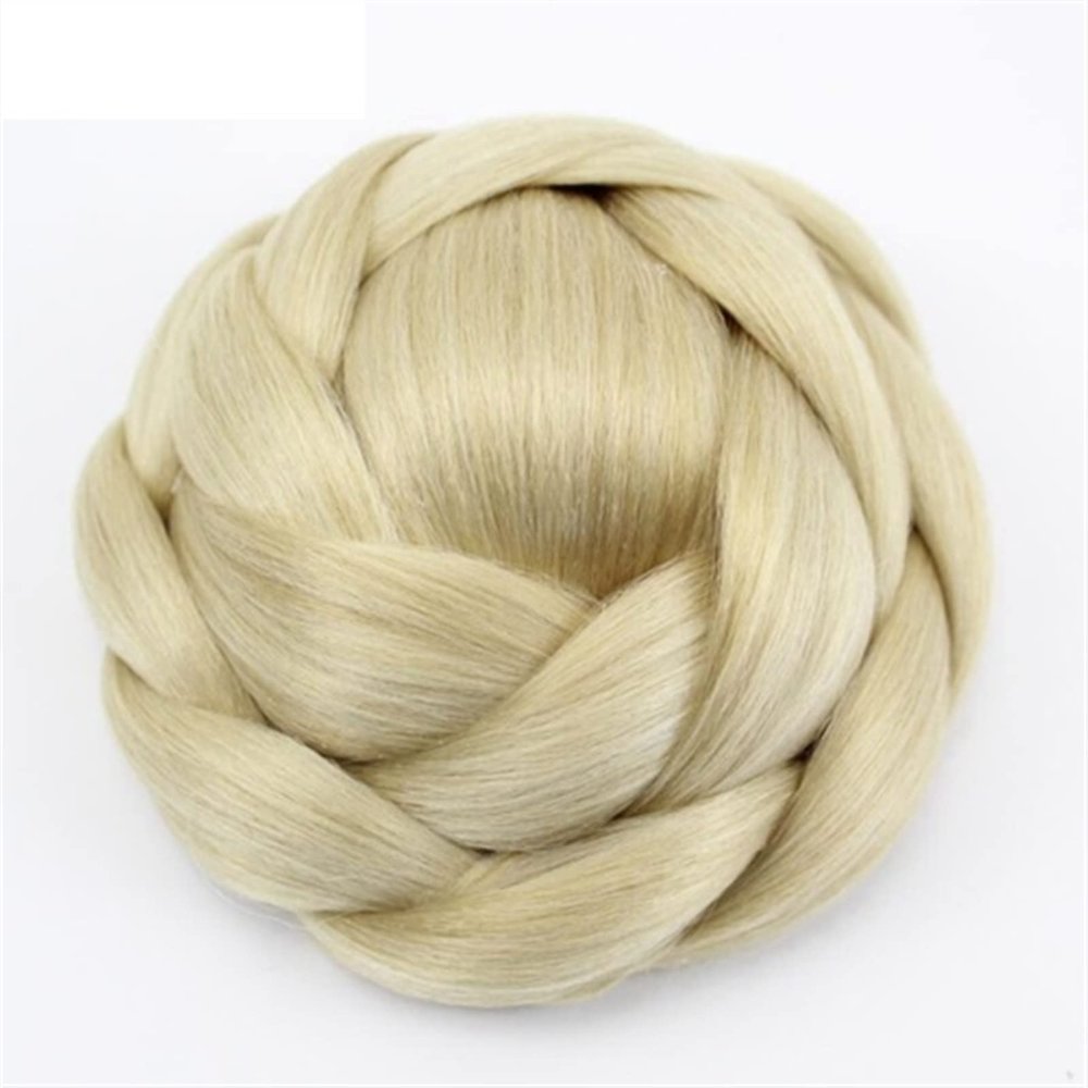 CHICKEN Hair Extensions 1 Pack Synthetic Bun Ponytail Hair Extensions Braided Bun Donut Curls Bun Hair Accessories for Women Hair Bun Hair Pieces For Women (Color : #613)