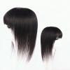 13x14cm Straight Clip in Hair for Thinning Hair Human Hair for Woman with Bangs, Clip in Hair Toppers Wiglet Hairpieces (Natural black,35cm/14inch) view 1