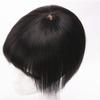 13x14cm Straight Clip in Hair for Thinning Hair Human Hair for Woman with Bangs, Clip in Hair Toppers Wiglet Hairpieces (Natural black,35cm/14inch) view 2