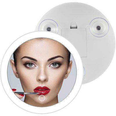 10X Magnifying Mirror 6.8Inch Magnifying Makeup Mirror with 3 Suction Cups Magnified Makeup Mirror Backlit LED Cosmetic Mirror Makeup Mirror with 10X Magnification for Bedroom Bathroom Travel