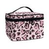 Fishoutleap Heart Leopard Cute Makeup Bag Small Travel Cosmetic Bags for Women Makeup Travel Case Hard Cosmetic Organizer Bag Small Makeup Bag Box Valentine's Day Makeup Lover Gift Ideas view 1